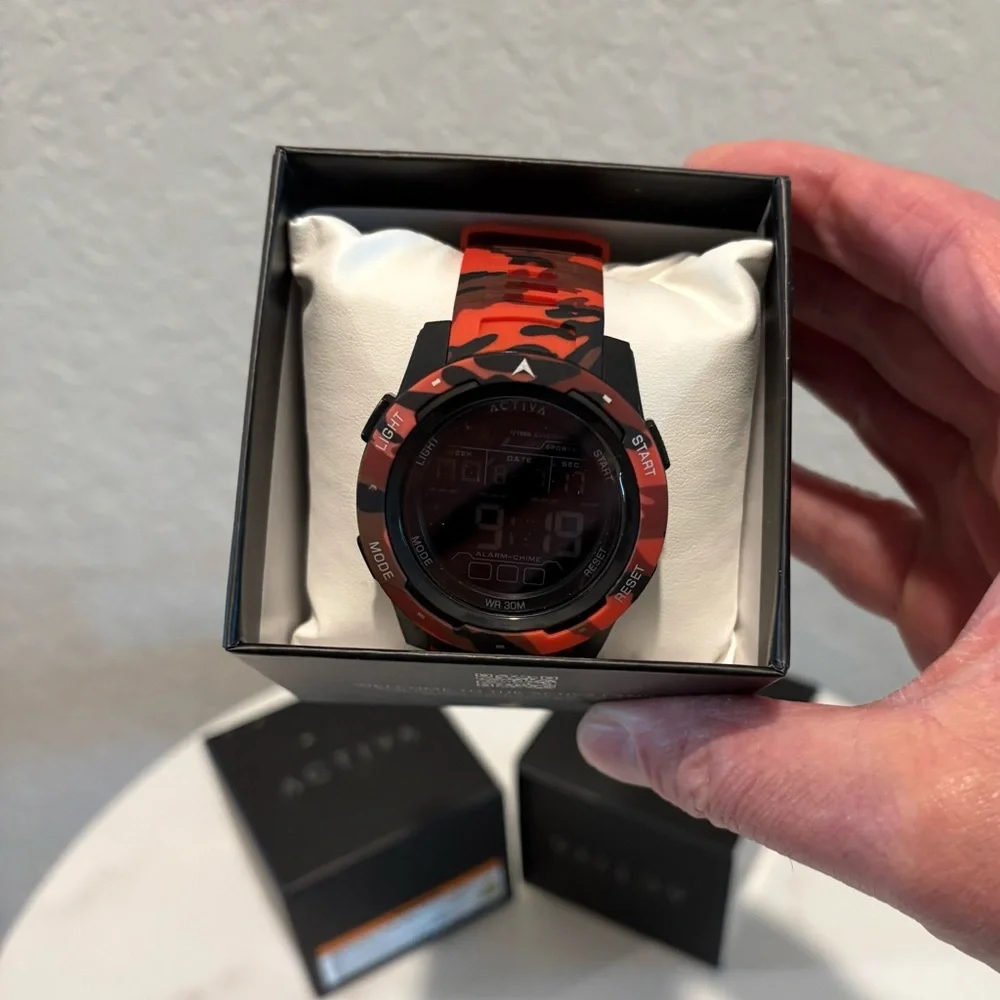 Activa X Terrain Invicta Digital Men's Watch - 45mm, Camouflage, Red